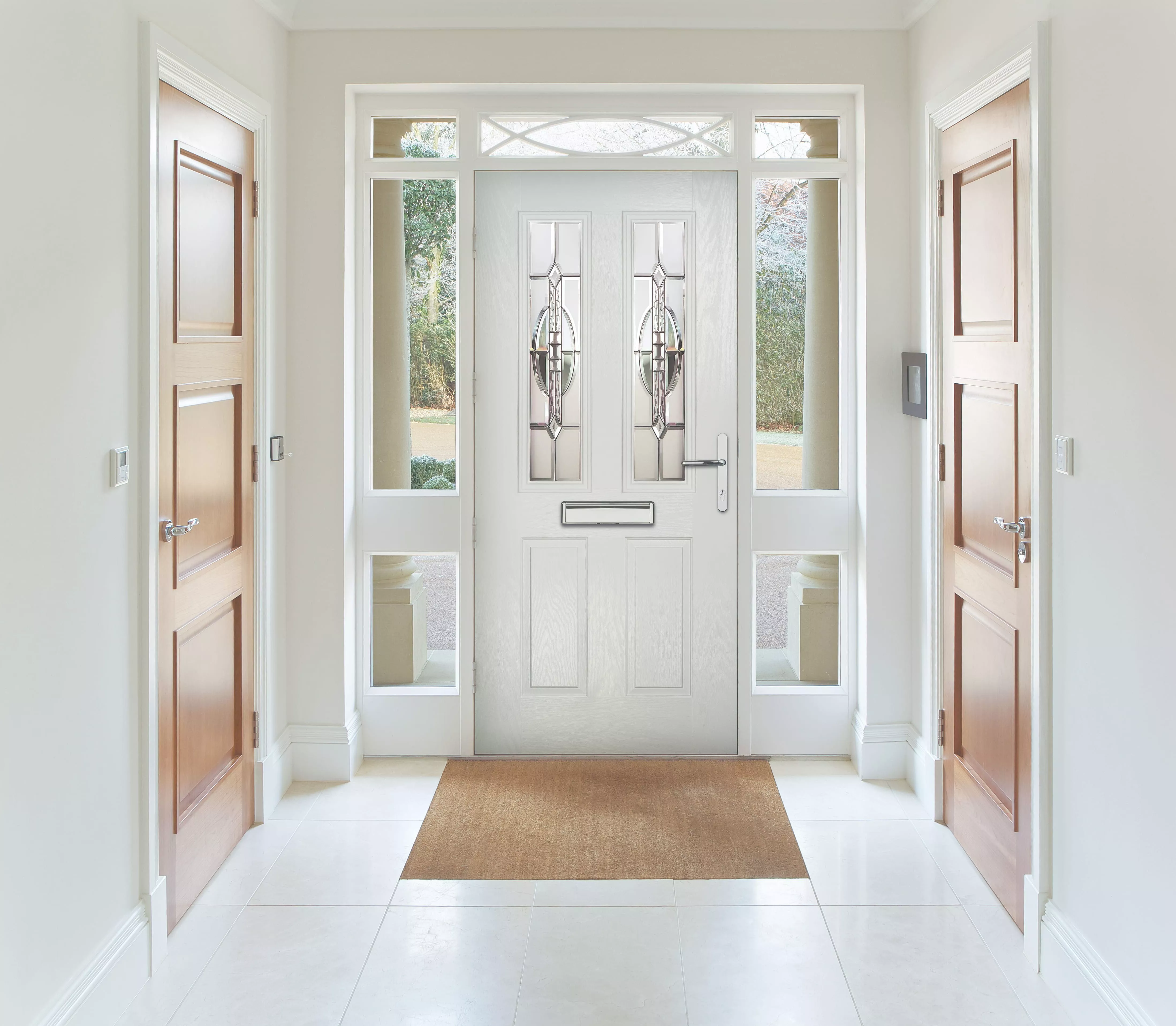 Large glazed doors where integral blind options can improve privacy and light control